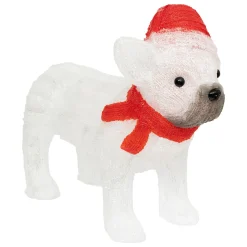 Acryl hond met kerstmuts 60 led h37cm|ohgreen Outlet