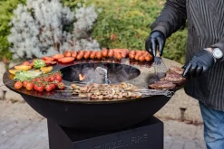 Barbecue zwarte poedercoat d88cm met vierkante gesloten voet|ohgreen Sale