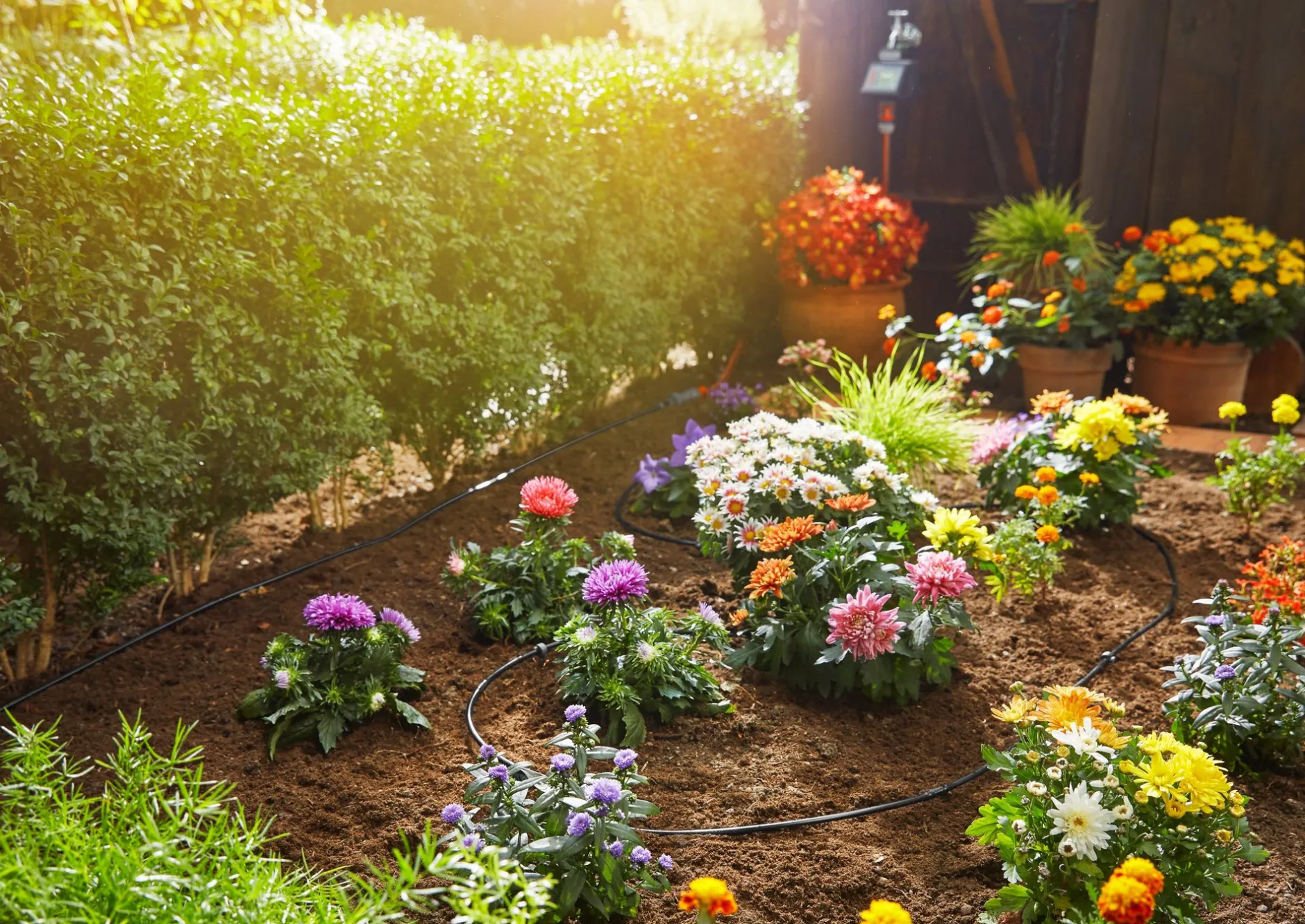 Bewateringsset voor gewassen- of plantenrijen van 15m|ohgreen