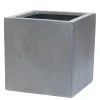 Bloembak Fiberstone kubus 20x20cm grijs|ohgreen Outlet