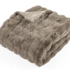 Bubble konijnenbont throw - taupe|ohgreen Outlet