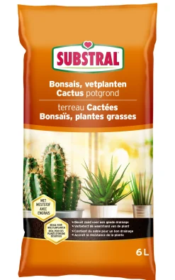 Cactus-, bonsai- en vetplantenpotgrond 6L|ohgreen Clearance