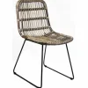 Chair dining metal rattan brown 46x57h84cm|ohgreen Hot
