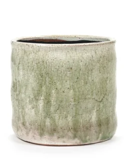 Craquelé Pot flame light green d17,5 h16,5 cm|ohgreen Clearance