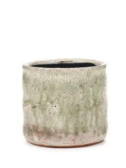Craquelé Pot flame light green d14 h13 cm|ohgreen Discount