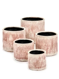 Craquelé Pot flame rose d10 h9 cm|ohgreen New