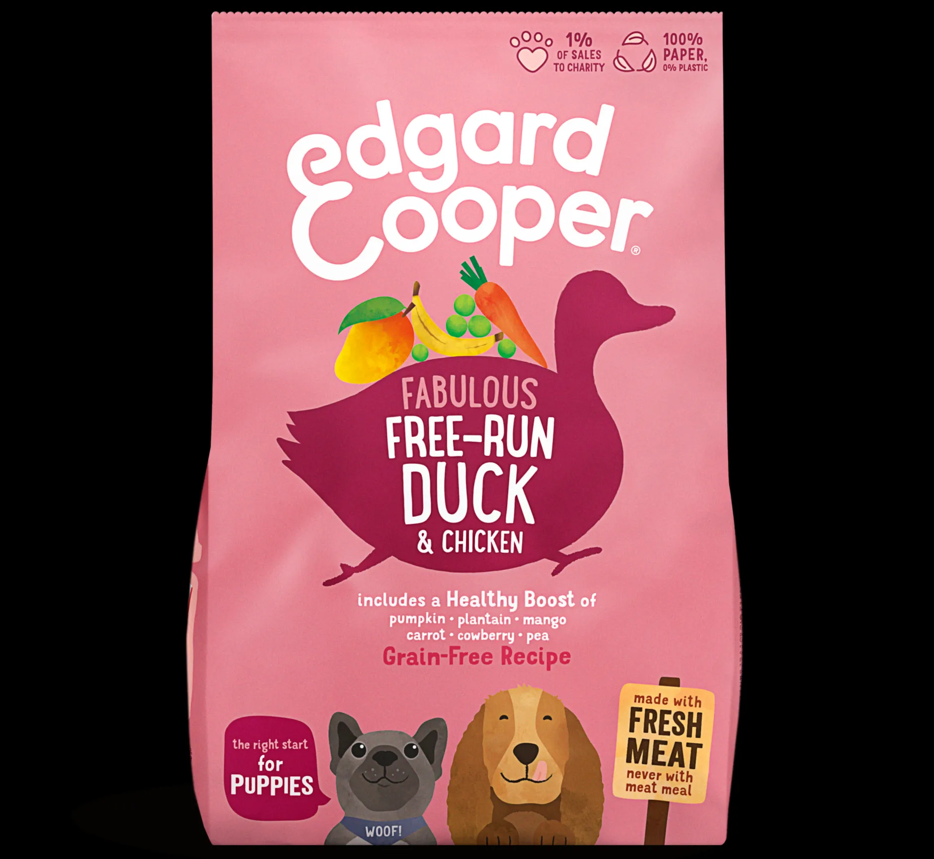 Edgard & cooper, hondenbrokken voor puppy eend & kip, 12kg|ohgreen Best