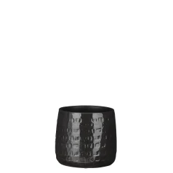 Floyd pot rond zwart - h13xd15cm|ohgreen