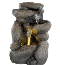 Fontein gestapelde stenen waterval|ohgreen