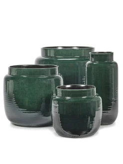 Glazed shades Sierpot l40xb40xh36,5 d.groen|ohgreen Hot