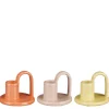 Graca kandelaar oranje geel roze 3 assorti - h7,5xd9cm|ohgreen Online
