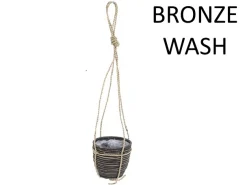 Hanging pot stripe bronze d18h16cm|ohgreen Clearance