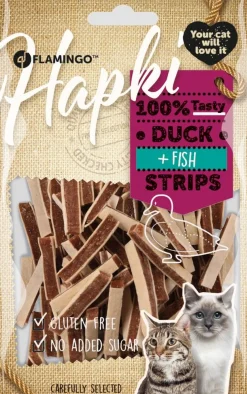 Hapki duck & cod strips 85gr|ohgreen