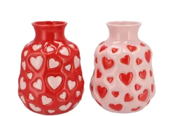 Heartbreaker rood/roze vaas 17x17x22|ohgreen