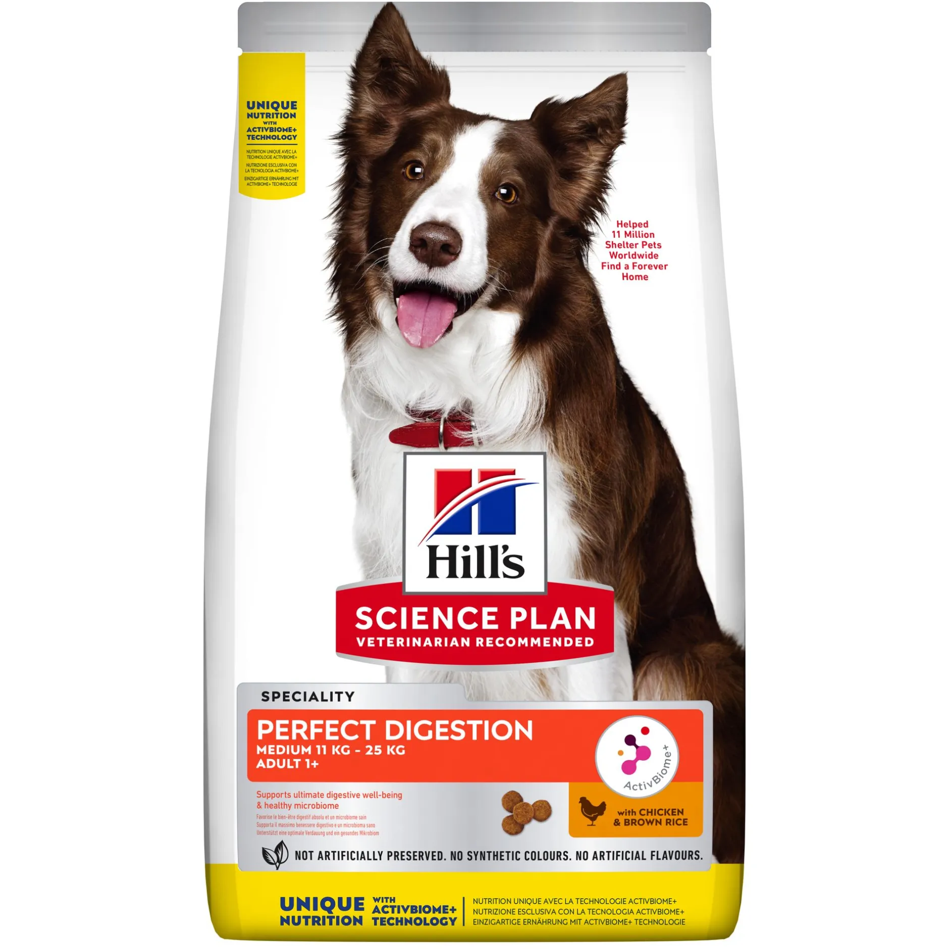 Hill's science plan adult perfect digestion hondenvoer medium met kip & bruine rijst 2,5kg|ohgreen Online