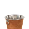 Ijsemmer rond leder cognac (21.5x21.5x20.5cm)|ohgreen Best
