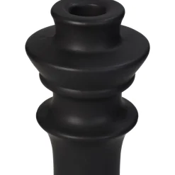 Kandelaar fijn aardewerk zwart 8x8x18cm|ohgreen Online