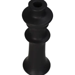 Kandelaar fijn aardewerk zwart 8x8x24cm|ohgreen Discount