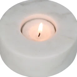 Kandelaar marmer wit 9x9x3cm|ohgreen