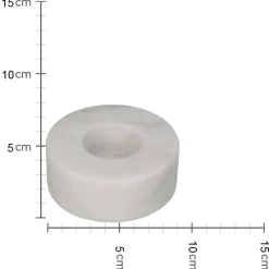 Kandelaar marmer wit 9x9x3cm|ohgreen
