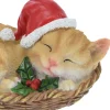 Kat met kerstmuts in mand|ohgreen Clearance