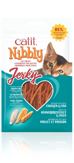 Kattensnack nibbly jerky kip & vis 30g|ohgreen