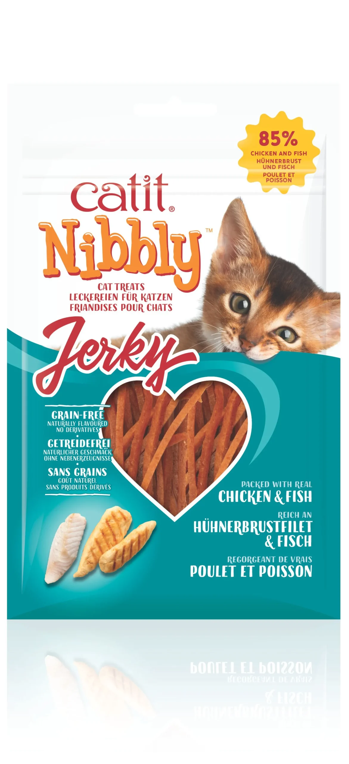 Kattensnack nibbly jerky kip & vis 30g|ohgreen