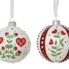 Kerstbal glas emaille bloemetjesprint|ohgreen Outlet