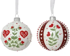 Kerstbal glas emaille bloemetjesprint|ohgreen Outlet