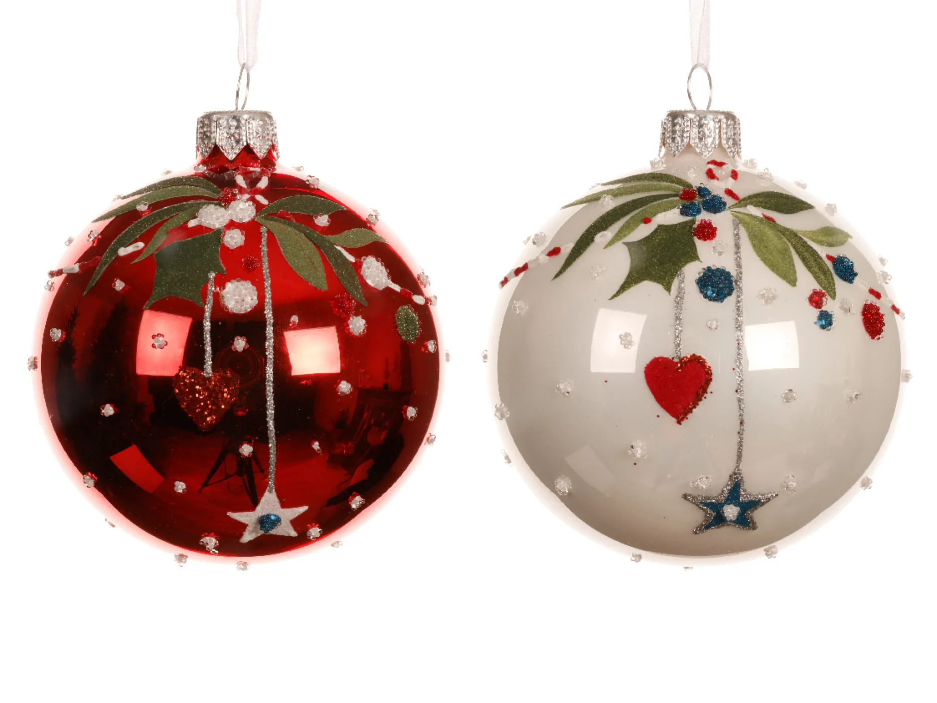 Kerstbal glas emaille, glanzend|ohgreen Best