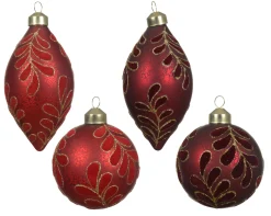 Kerstbal glas met blaadjes|ohgreen Outlet
