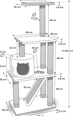 Krabpaal forza zwart 60x40x151,5cm|ohgreen Clearance