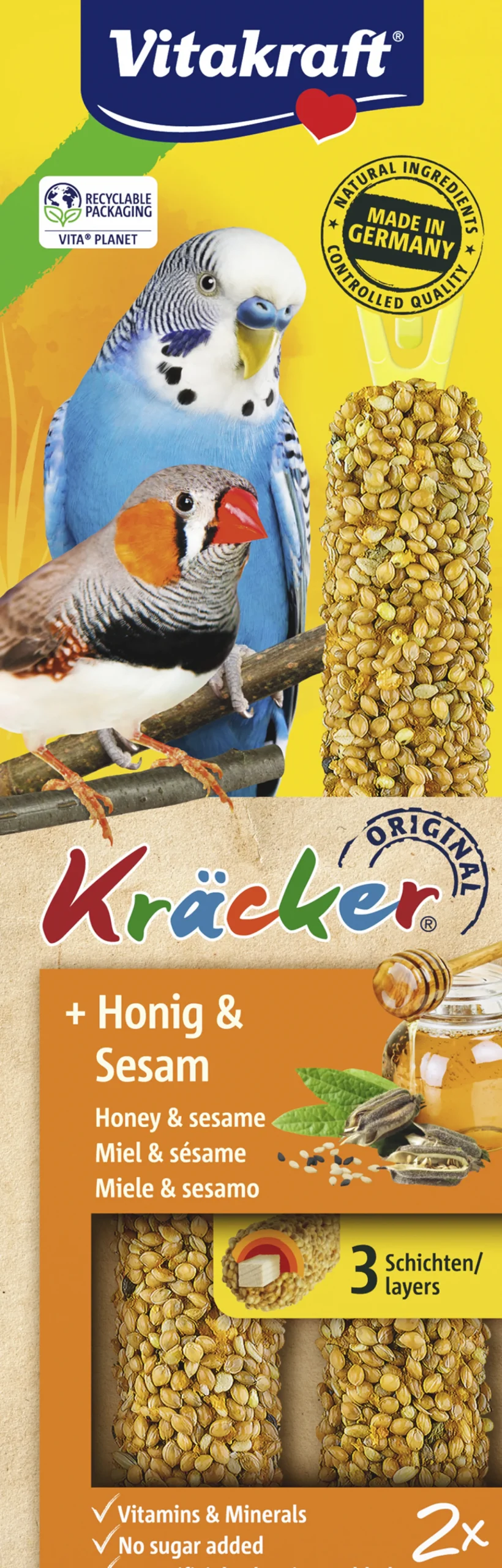 Kräcker® honing & sesam| 2stuks| parkieten|ohgreen Online