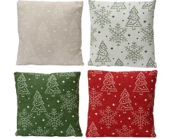 Kussen 4 assortie kerstboom sneeuwvlok 40cm|ohgreen Online
