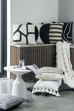 Kussen miami outdoor polyester zwart/wit|ohgreen Best