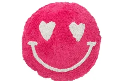 Kussen smiley getuft katoen roze/wit|ohgreen Discount