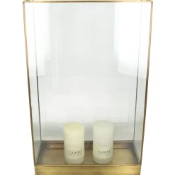 Lantaarn messing goud 34x15x55cm|ohgreen