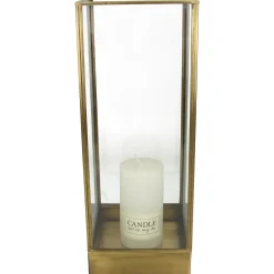 Lantaarn messing goud 15x15x40cm|ohgreen New