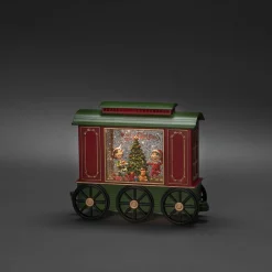 Led kerstlantaarn treinwagon met kinderen, kerstboom en kerstcadeaus|ohgreen Hot