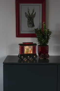 Led kerstlantaarn treinwagon met kinderen, kerstboom en kerstcadeaus|ohgreen Hot