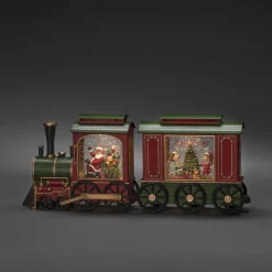Led kerstlantaarn treinwagon met kinderen, kerstboom en kerstcadeaus|ohgreen Hot