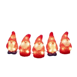 Led lichtsnoer met 5 rode acryl kerstmannen|ohgreen Best
