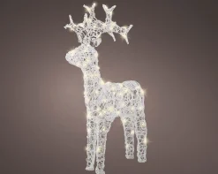 Led rendier zacht acryl reindeer flashing effect 89cm transparant/warm wit|ohgreen New