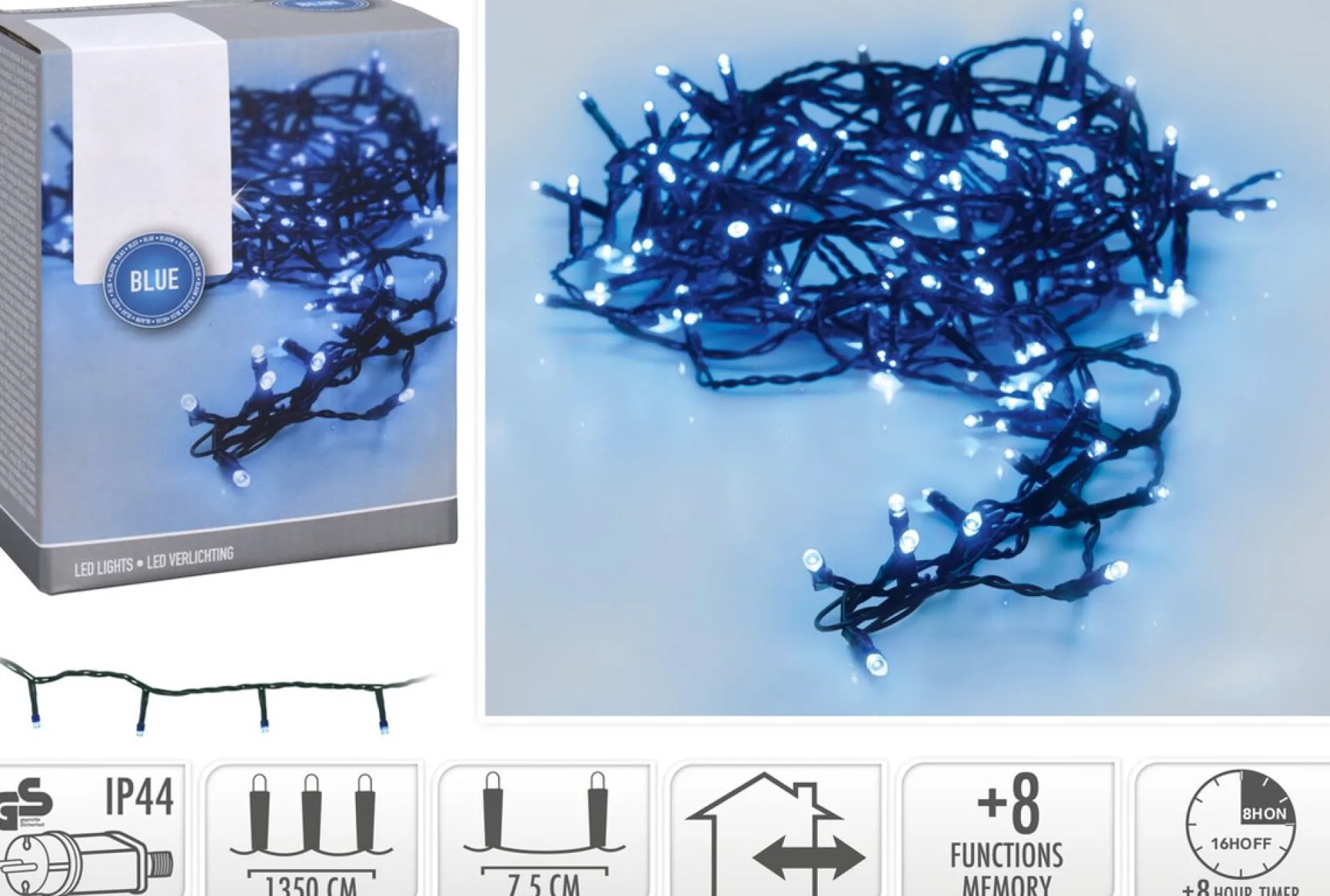 Ledverlichting blauw 180led|ohgreen Discount