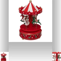 Muzikale carrousel met kerstman en sneeuwpop|ohgreen New