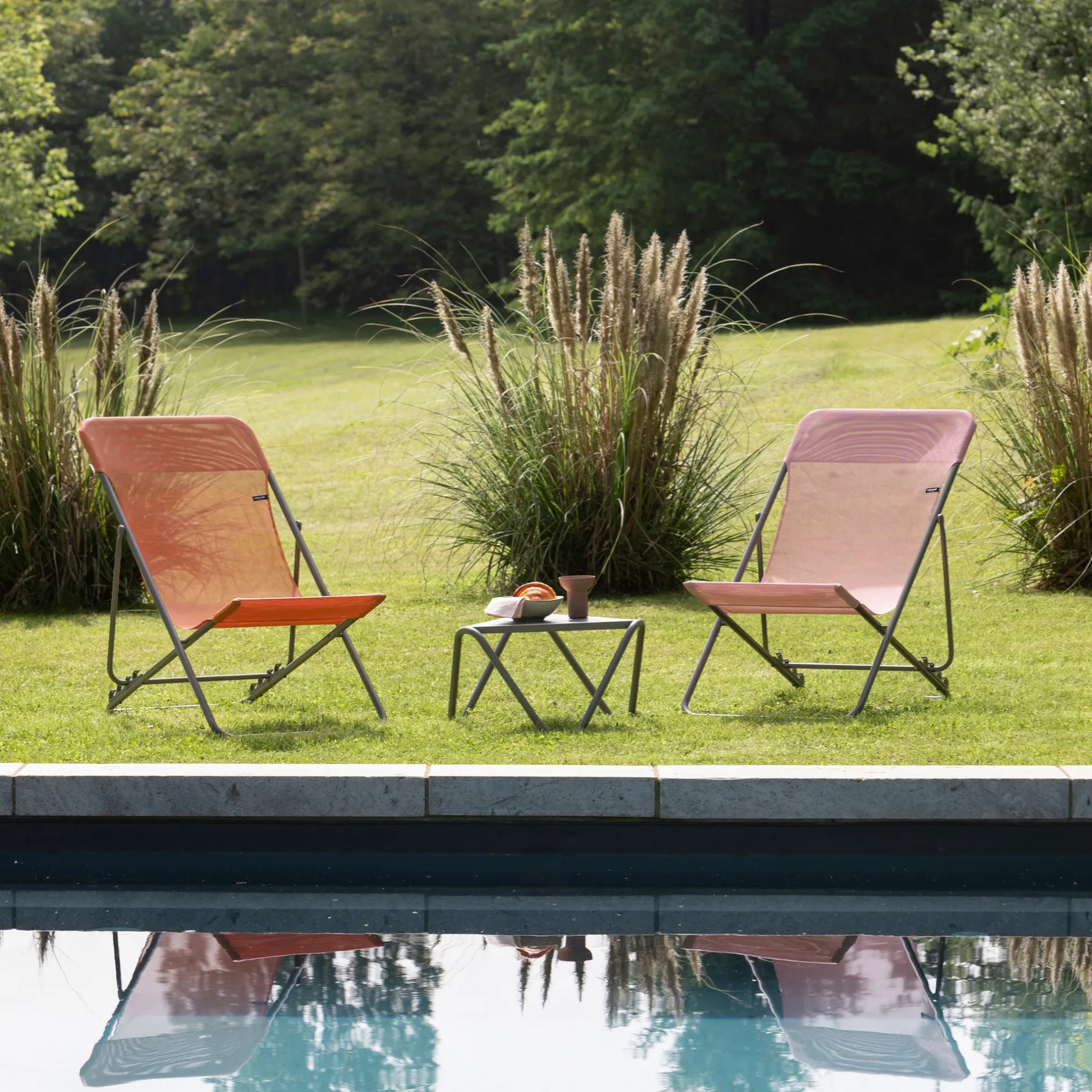 Opvouwbaar ligbed met meerdere standen orange clementine|ohgreen New