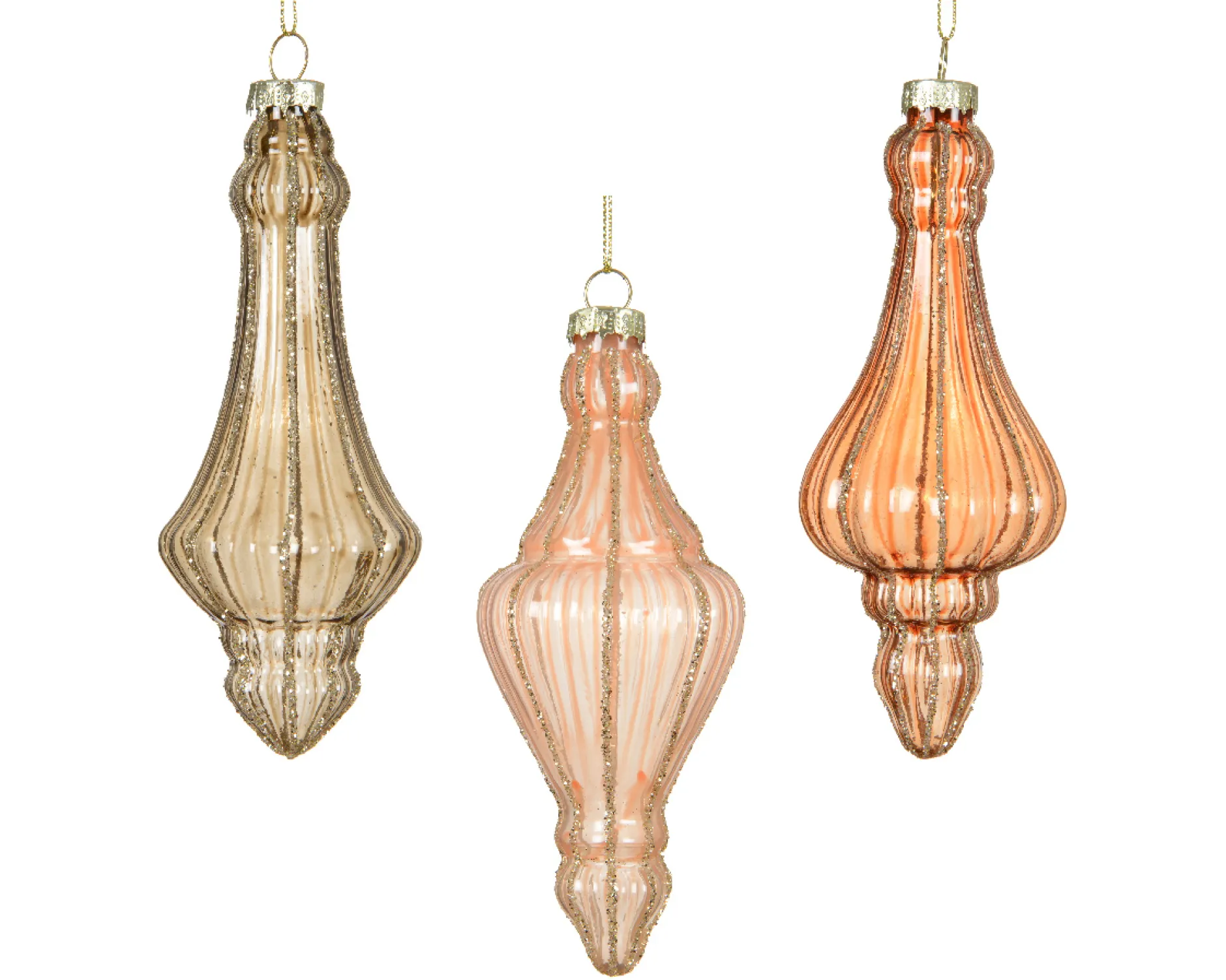 Ornament glas lijnen glitters|ohgreen Best