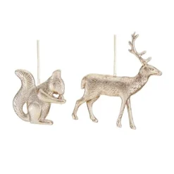 Ornament set hert en eekhoorn|ohgreen Clearance