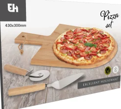 Pizzaset: plank, snijder en schep|ohgreen Online