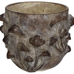 Planter paddestoel beton bruin 18.5x18.5x14.5cm|ohgreen